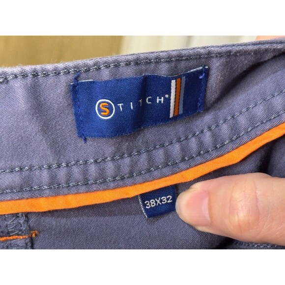 Stitch's Britches Five Pocket Pants Men 38 x 32 Grey Blue Golf Stretch - Picture 5 of 5
